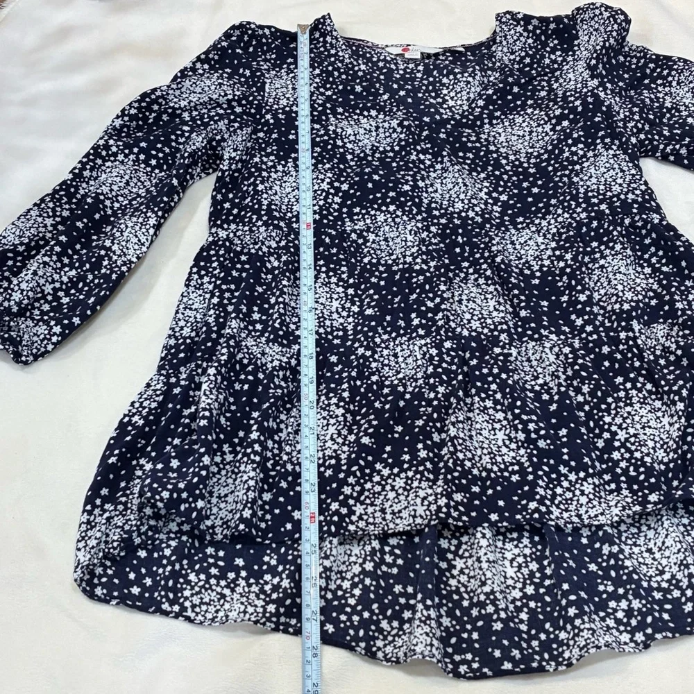 Boden Willow Top Floral Tiered Blouse V-Neck Puff Sleeve Boho Flowy Small 2